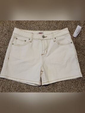 RSQ Cream Denim Girls Shorts with Contrast Stitching